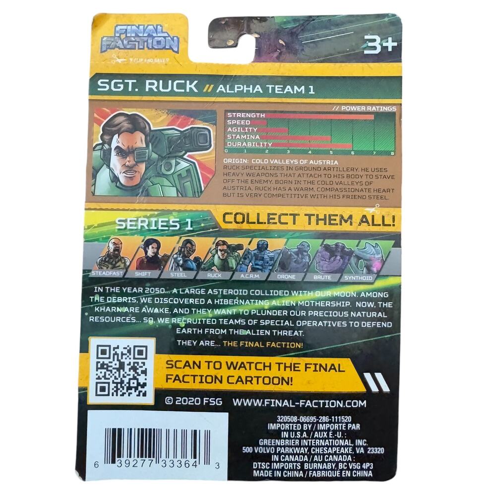 Final Faction Alpha Team 1 Sergeant Ruck Action‎ Figure - Picture 2 of 5